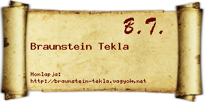 Braunstein Tekla névjegykártya